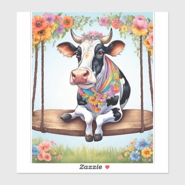 ADESIVO A PLAYFUL AND HAPPY COW (Folha)
