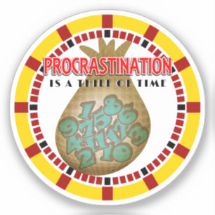 Adesivo A procrastinação é uma Lição do Tempo