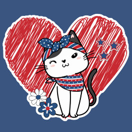 Adesivo À prova d'água do Puss Patriótico