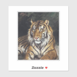 Adesivo A Reclining Tiger (1866-1919) - pintura a óleo de