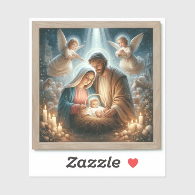 Adesivo A Sagrada Família - Vinheta De Vinilo Com Corte Pe (Folha)