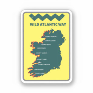 Adesivo A Selvagem Rota Atlântica Irlanda Viagem Costeira