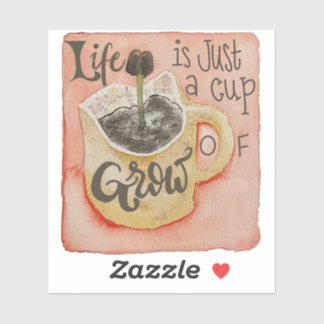 Adesivo A vida é apenas uma xícara de rua cafeeira inspira