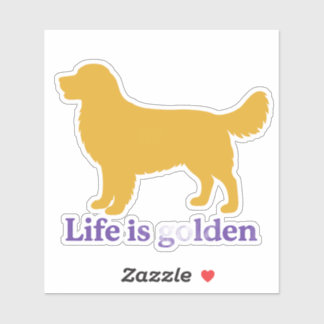 Adesivo A vida é maravilhosa e muito melhor com um golden