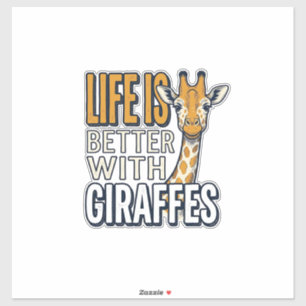 Adesivo A Vida É Melhor Com Girafas Camisa Vintage Design_