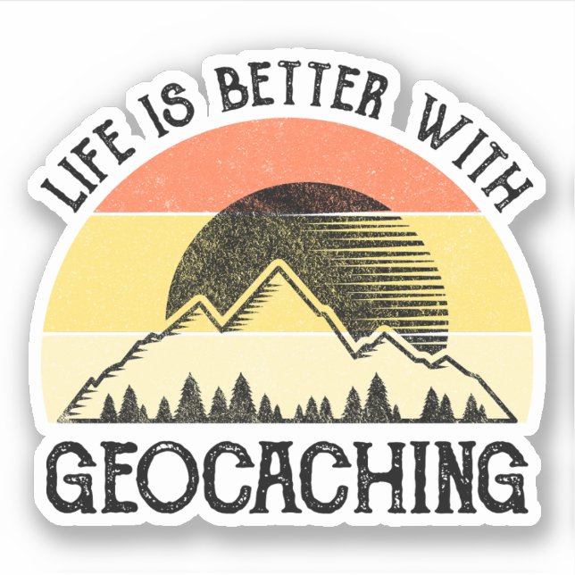 Adesivo A Vida É Melhor Com O Geocaching (Frente)