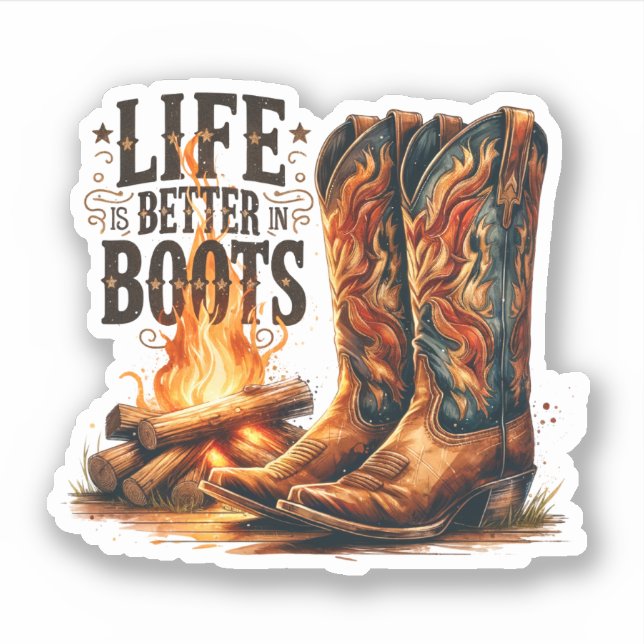 Adesivo A vida é melhor no Boots Vinyl Sticker (Frente)