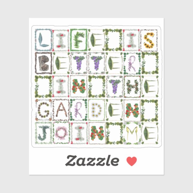 Adesivo A vida é melhor no jardim \ Gardener Lover (Folha)
