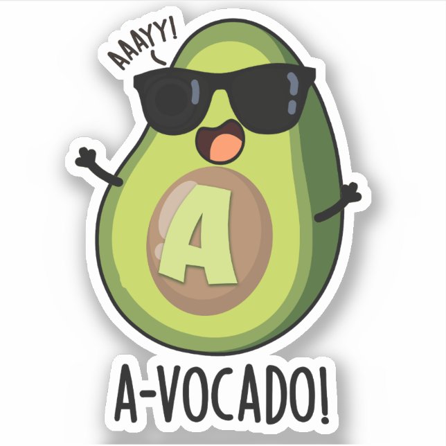 Adesivo A-vocado Funny Avocado Pun (Frente)