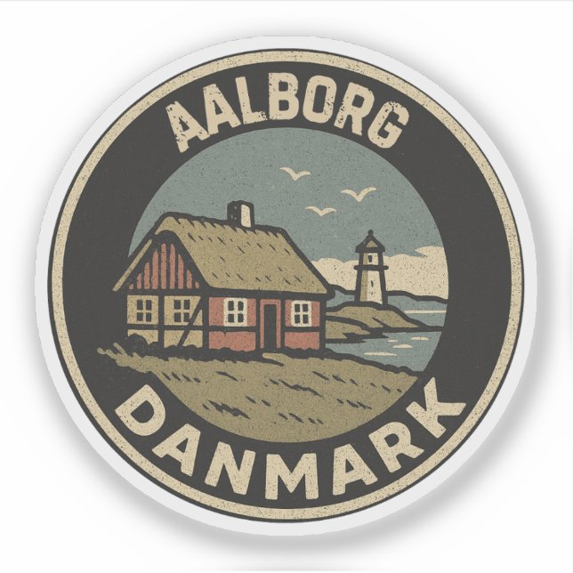 Adesivo Aalborg, Dinamarca Danmark (Frente)