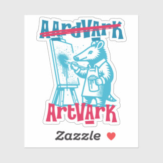 Adesivo Aardvark Artvark Funny ANIMAL NOMES