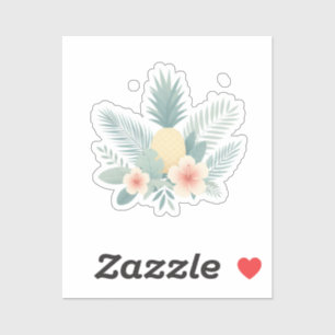 Adesivo Abacaxi floral e havaiano