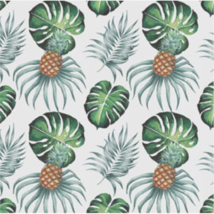 Adesivo Abacaxi Padrão de aquarela de fruta tropical e fol