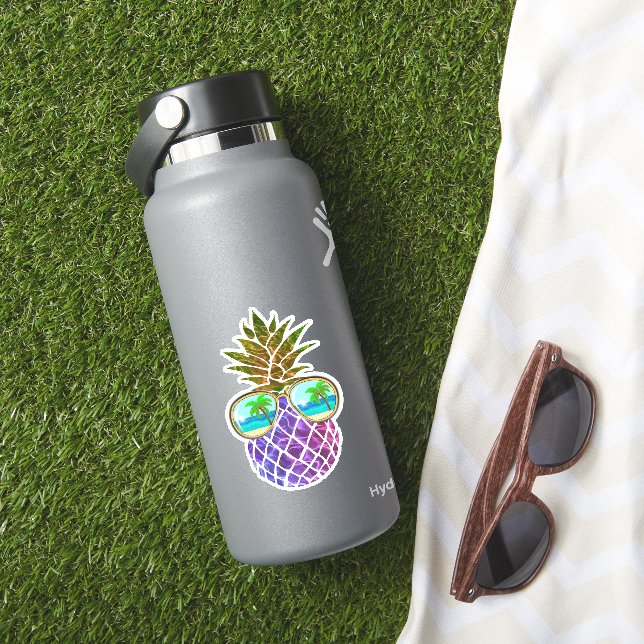 Adesivo Abacaxi rosa roxo tropical (HydroFlask Insitu)