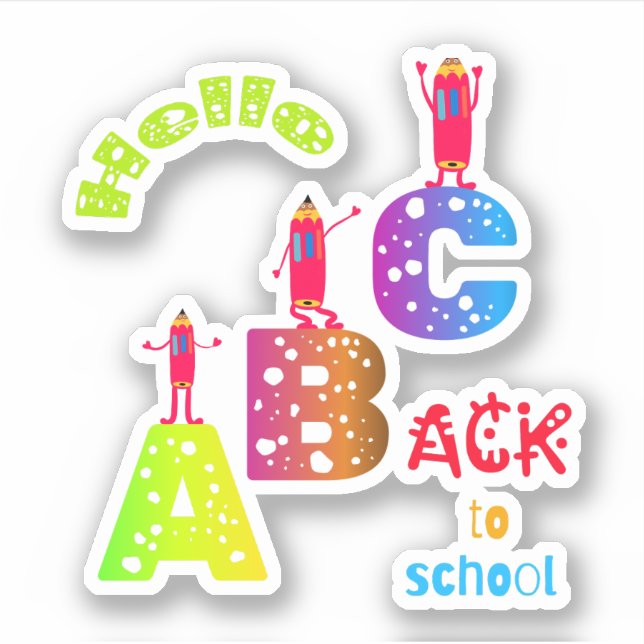 Adesivo ABC de volta à escola (Frente)