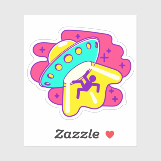 Adesivo Abdução de OVNI (Alienígena de naves espaciais) -  (Folha)