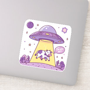 Adesivo Abdução de vaca gen Z alienígena