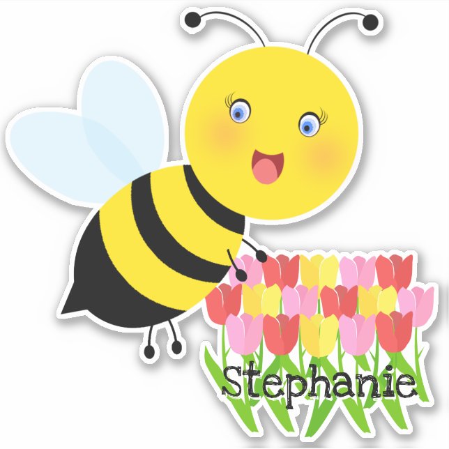 Adesivo Abelha no Jardim Tulip (Frente)