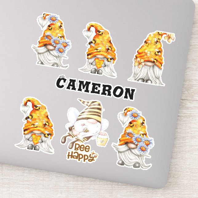 Adesivo Abelhas De Coleção De Gnome De Mel, Floral, Adicio (Detalhe)