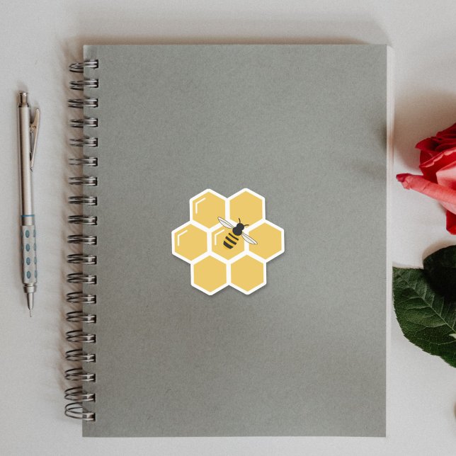 Adesivo Abelhas e Autocolantes de mel (Bee and Honeycomb Sticker)