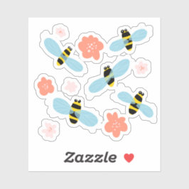 Adesivo Abelhas e flores