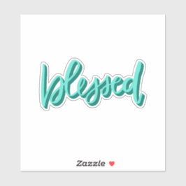 Adesivo Abençoado - palavra escrita à mão