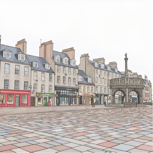 Adesivo Aberdeen Castlegate buildings view sticker (Frente)