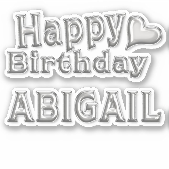 Adesivo Abigail Happy Birthday silver Aufkleber Sticker (Frente)