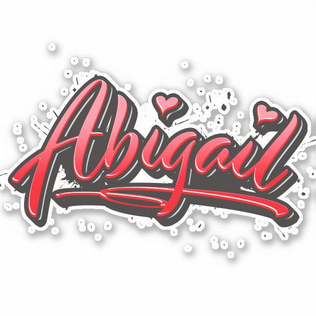 Adesivo Abigail red Heart Graffiti Aufkleber Sticker (Frente)