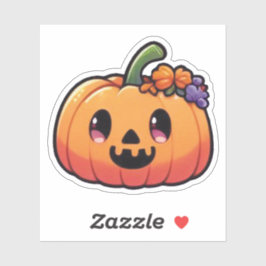 Adesivo Abóbora de Halloween Fofa - Kawaii Jack-o'-Lantern