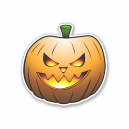 Adesivo Abóbora de Halloween Jack O'lantern
