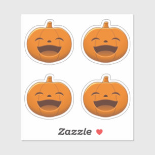 Adesivo Abóbora de Halloween Risonha, Conjunto de 4