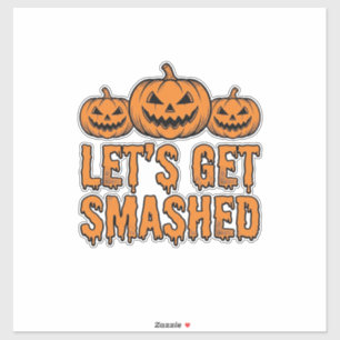 Adesivo Abóbora Divertida de Halloween Vamos nos Esmagar