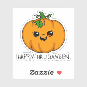 Adesivo Abóbora Kawaii Halloween Fofa