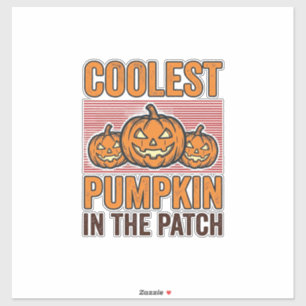 Adesivo Abóbora Mais Legal do Halloween Vintage Des