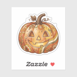 Adesivo Abóbora Retro Fofa Vintage Laranja Halloween dos A