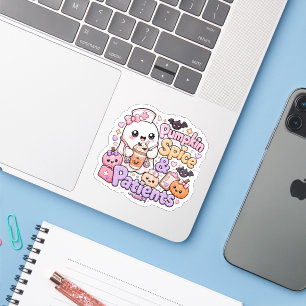 Adesivo Abóbora Temática de Enfermeira Médica Fofa Kawaii