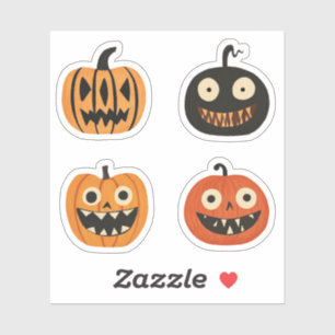Adesivo Abóboras de Halloween Excêntricas Jack-o-lanterns