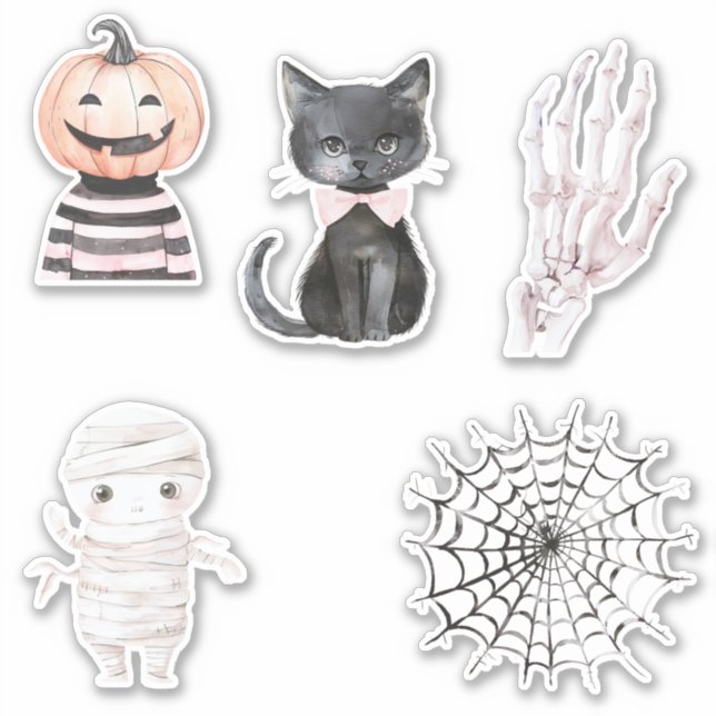 Adesivo Abóboras de Pipoca Cacto Halloween (Frente)