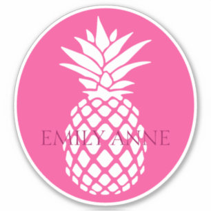 Adesivo Abonate Branco Préppy em Personalizado Rosa