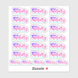 Adesivo Abra Cuidadosamente, Não Utilize Objetos Nítidos -