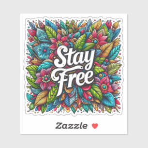 Adesivo Abraçar a liberdade em Designs Florais Vibrantes