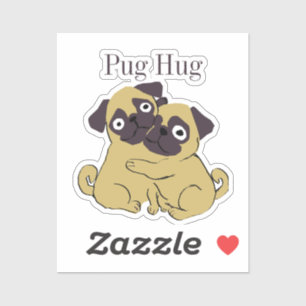 Adesivo Abraço de pug