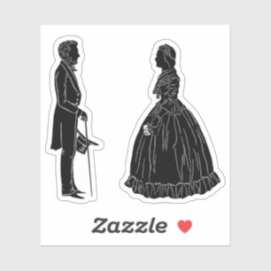 Adesivo abraham lincoln mary todd lincoln silhouette