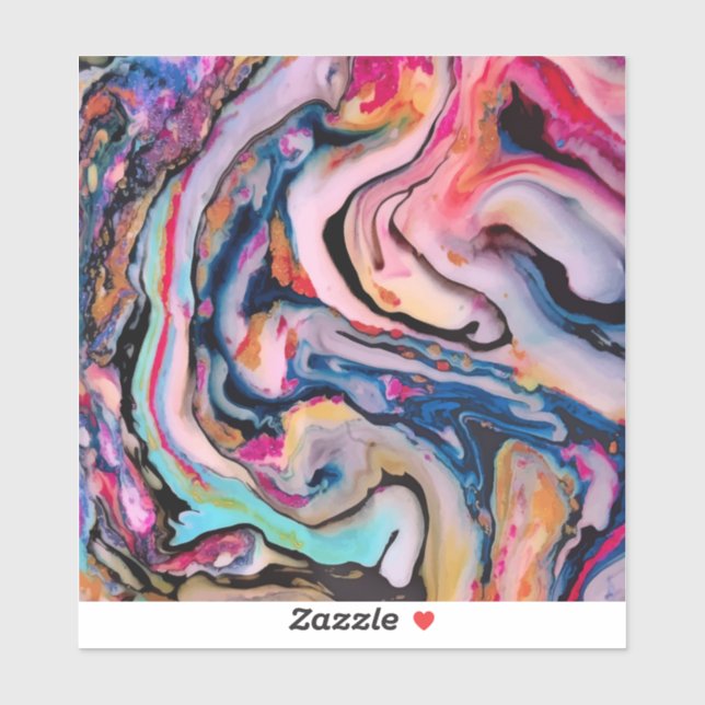 Adesivo Abstração de fantasia colorida (Folha)