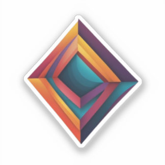 Adesivo Abstract 3D Geometric Diamond Gradient Art
