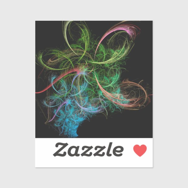 Adesivo Abstract Art Space Flowers (Folha)