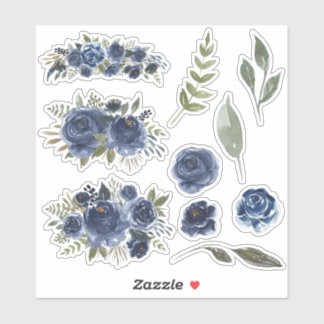 Adesivo Abstrato Blue Flower