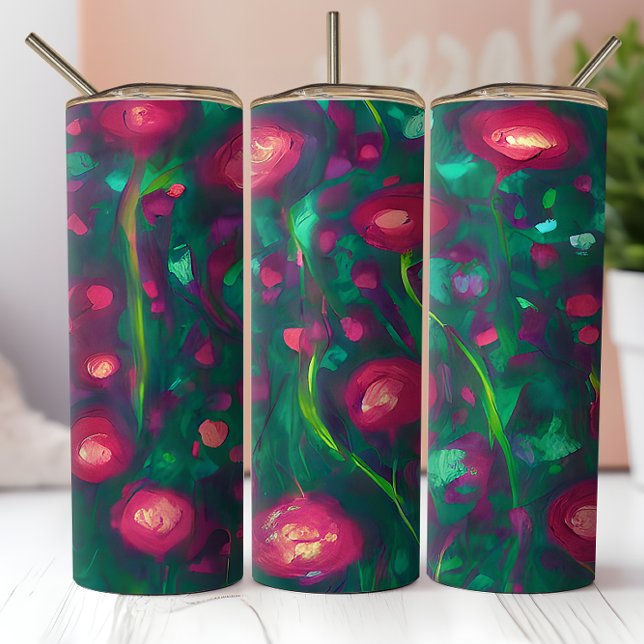 Adesivo Abstrato brilhante rosa vermelha personalizado (Criador carregado)