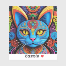 Adesivo Abstrato Cat com olhos amarelos